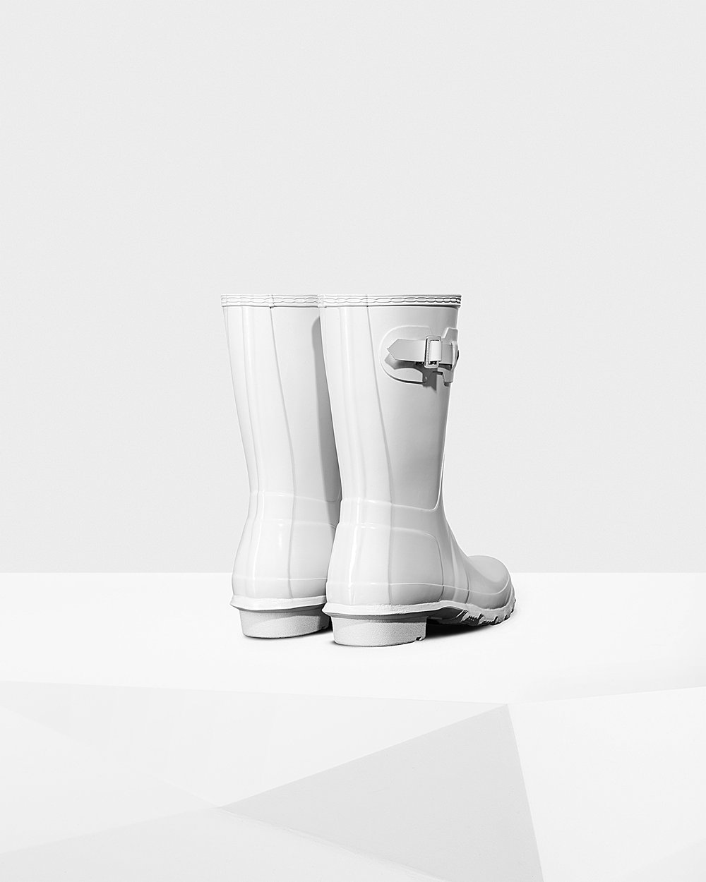 Botas de Lluvia Cortas Hunter Mujer - Original Gloss - Blancos - QCBVLWX-10